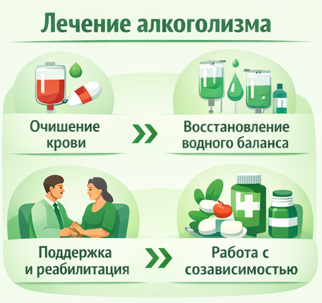 лечение алкоголизма в Новодвинске этапы